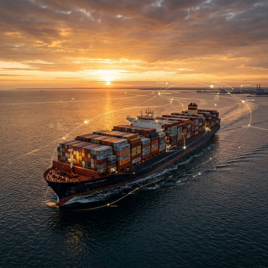 Cargo Container Ship Sailing